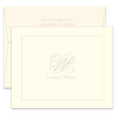 Capital Folded Note Cards - Embossed