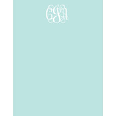Robin's Egg Monogram Vertical Flat Note Cards