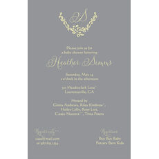 Grey Initial Invitations