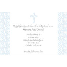 Elegant Pastel Blue Cross Invitations