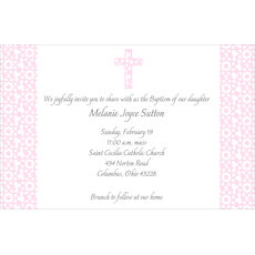 Elegant Pastel Pink Cross Invitations