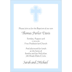 Blue Baptism Invitations