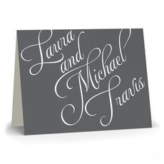 Special Grey Name Folded Note Cards
