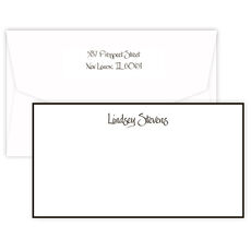 Triple Thick Classic Border Wide Flat Note Cards - Raised Ink