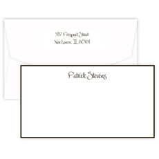 Triple Thick Classic Border Wide Flat Note Cards - Raised Ink