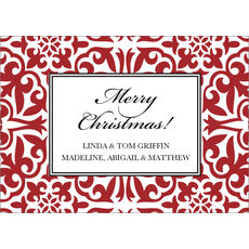 Crimson Holiday Pattern Gift Stickers