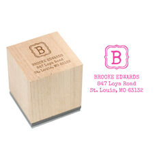 Brooke Initial Wood Block Rubber Stamp