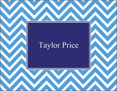 Blue Chevron Folded Note Cards