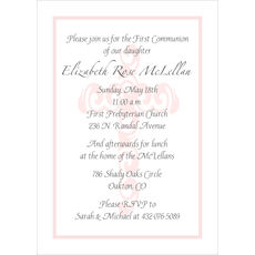 Decorative Cross in Pink Invitations