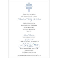 Blue Ornate Scroll Invitations