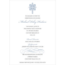 Blue Ornate Scroll Invitations