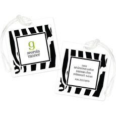 Black Zebra Luggage Tags