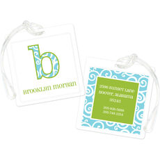 Blue Swirls Luggage Tags