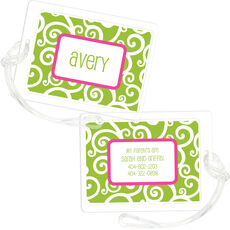 Grasshopper Joyful Swirls Luggage Tags