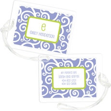 Periwinkle Joyful Swirls Luggage Tags
