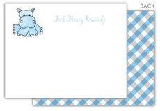 Blue Hippo Flat Note Cards