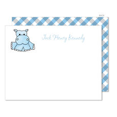 Blue Hippo Flat Note Cards