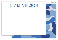 Blue Camo Flat Note Cards