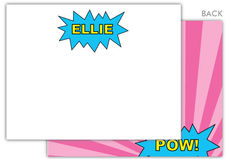 Pink Girl Superhero Flat Note Cards