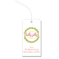 Holly Wreath Large Hanging Gift Tags
