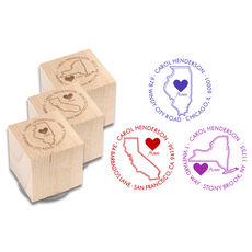 Love from My State Block Rubber Stamp