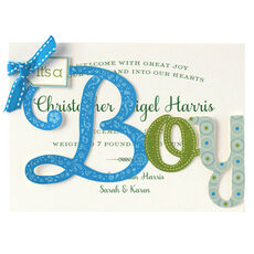It's A Boy Glittered Die-Cut Announcements
