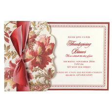 Fleur Rouge Floral Side Pocket Die-cut Invitations
