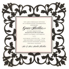 Black Filigree Diecut Frame Invitations