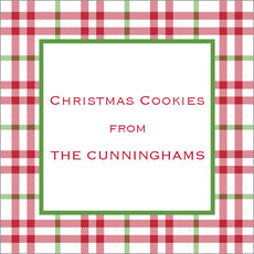 Red and Green Check Gift Stickers