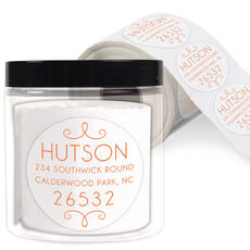 Hutson Round Address Labels in a Jar