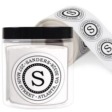 Dotted Circle Round Address Labels in a Jar