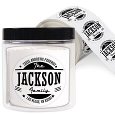 Jackson Round Address Labels in a Jar