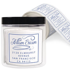 Ericson Calligraphy Square Address Labels in a Jar