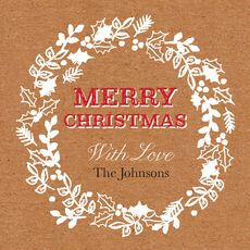 Brown Merry Square Gift Stickers