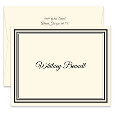 Personalized Bordered Folded Note Cards in Color of Your Choice ...