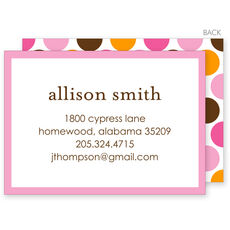 Pink Party Dots Calling Cards