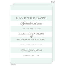 Mint Broad Stripes Save the Date Cards