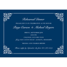 Lace Navy Invitations