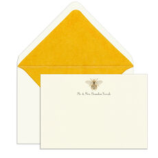 Bumble Bee Engraved Motif Flat Note Cards