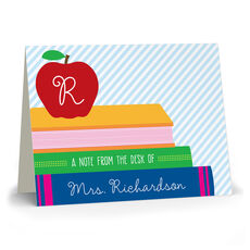 Blue School Books Folded Note Cards