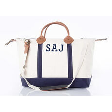 Personalized Navy Trimmed Weekender