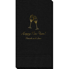 Champagne Crystal Toast Guest Towels