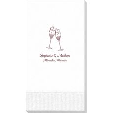 Champagne Crystal Toast Guest Towels