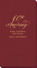 Elegant 60th Anniversary Guest Towels