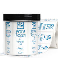 Botanical Vertical Address Labels in a Jar