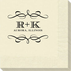 Courtyard Scroll with Initials Napkins