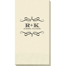 Courtyard Scroll with Initials Guest Towels