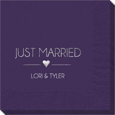 Just Married with Heart Napkins