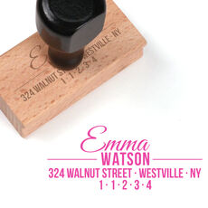 Emma Wood Handle Rubber Stamp