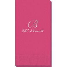 Pick Your Initial Monogram with Text Guest Towels